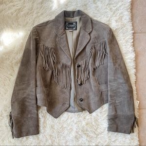 Leather fringe jacket